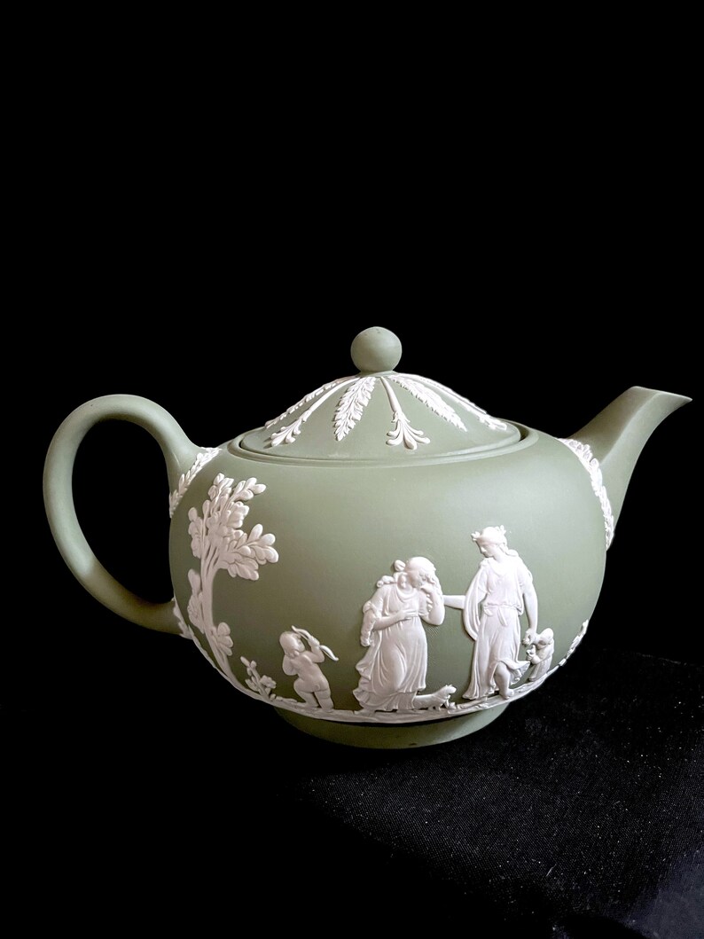 Classic Wedgwood Jasperware Teapot in Rare Sage Green Etsy