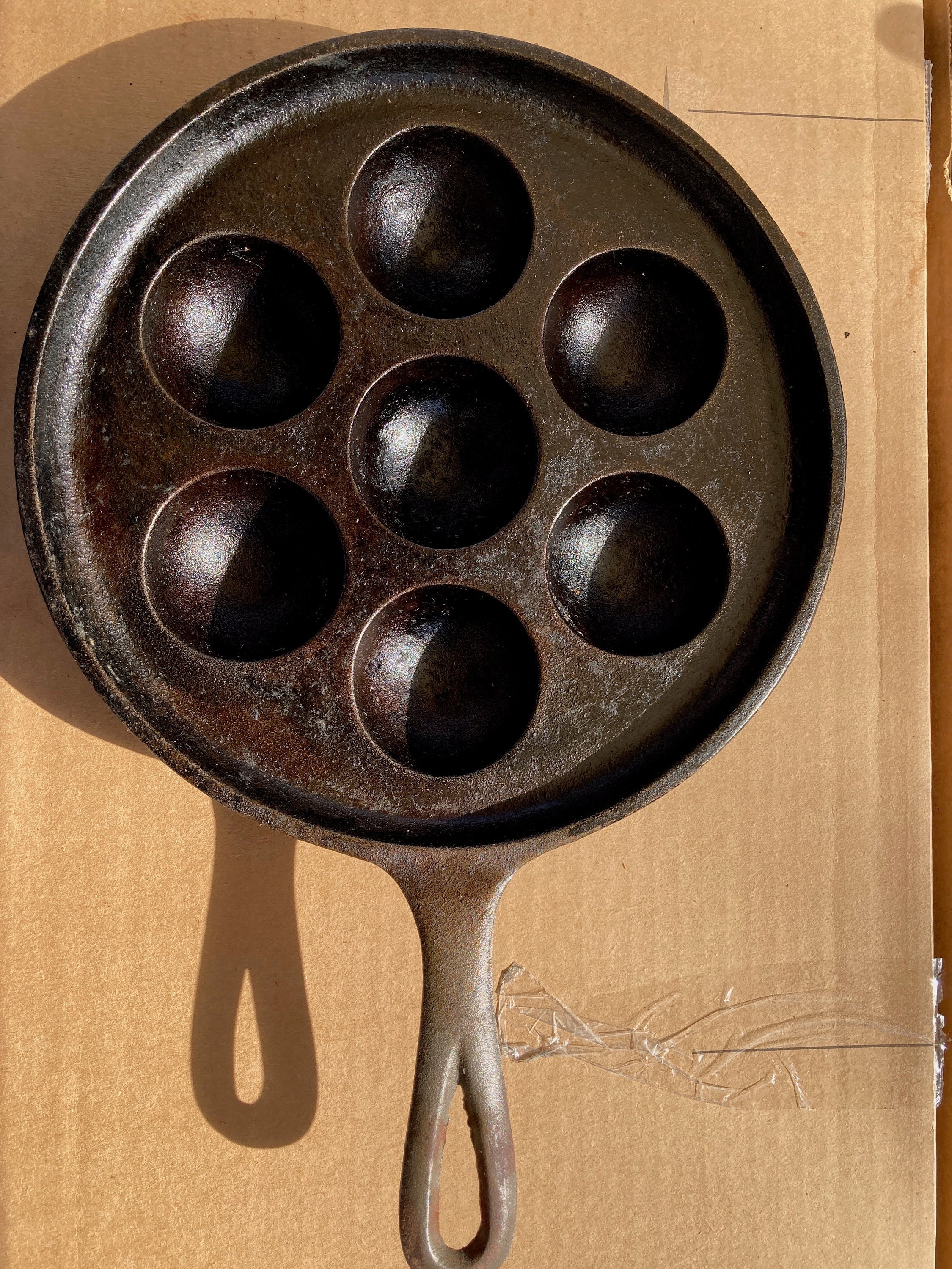Vintage Cast Iron Aebleskiver Pan Model 32D Etsy