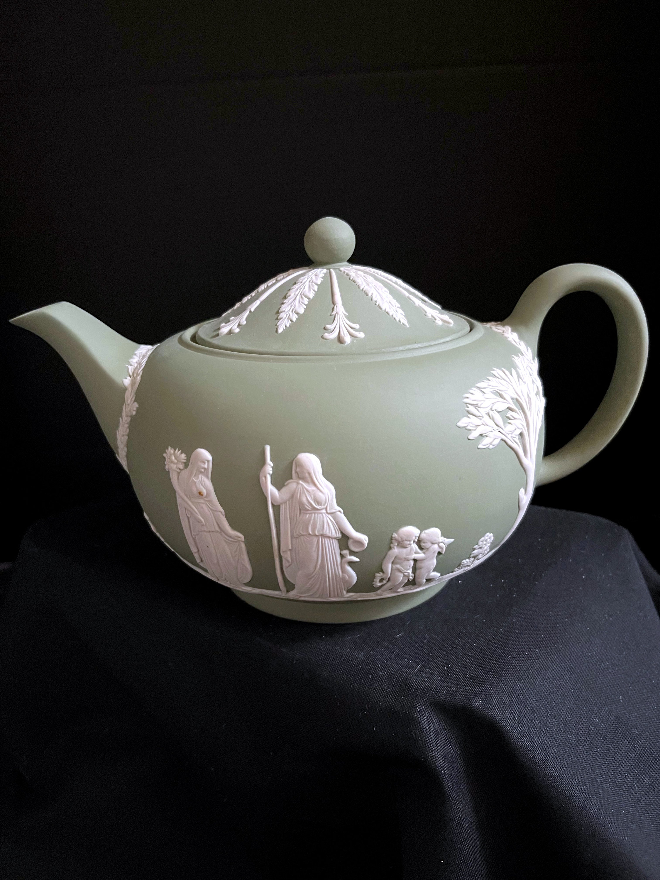 Classic Wedgwood Jasperware Teapot in Rare Sage Green Etsy