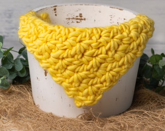 Chunky Woolen Newborn Layering Blanket in Yellow
