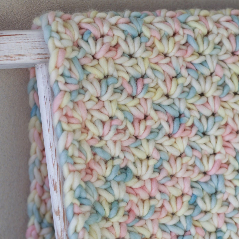 Crochet Pattern Chunky Baby Blanket Marshmallow Blanket image 1