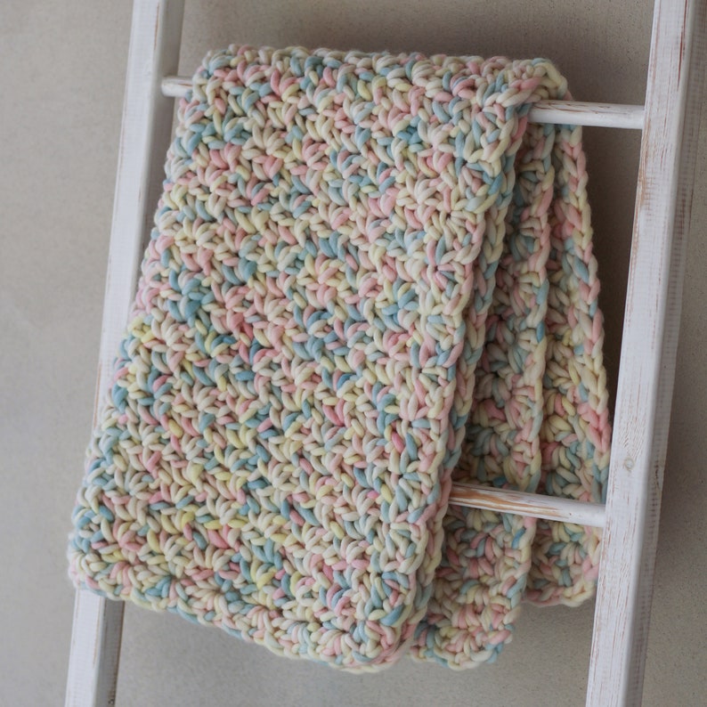 Crochet Pattern Chunky Baby Blanket Marshmallow Blanket image 2