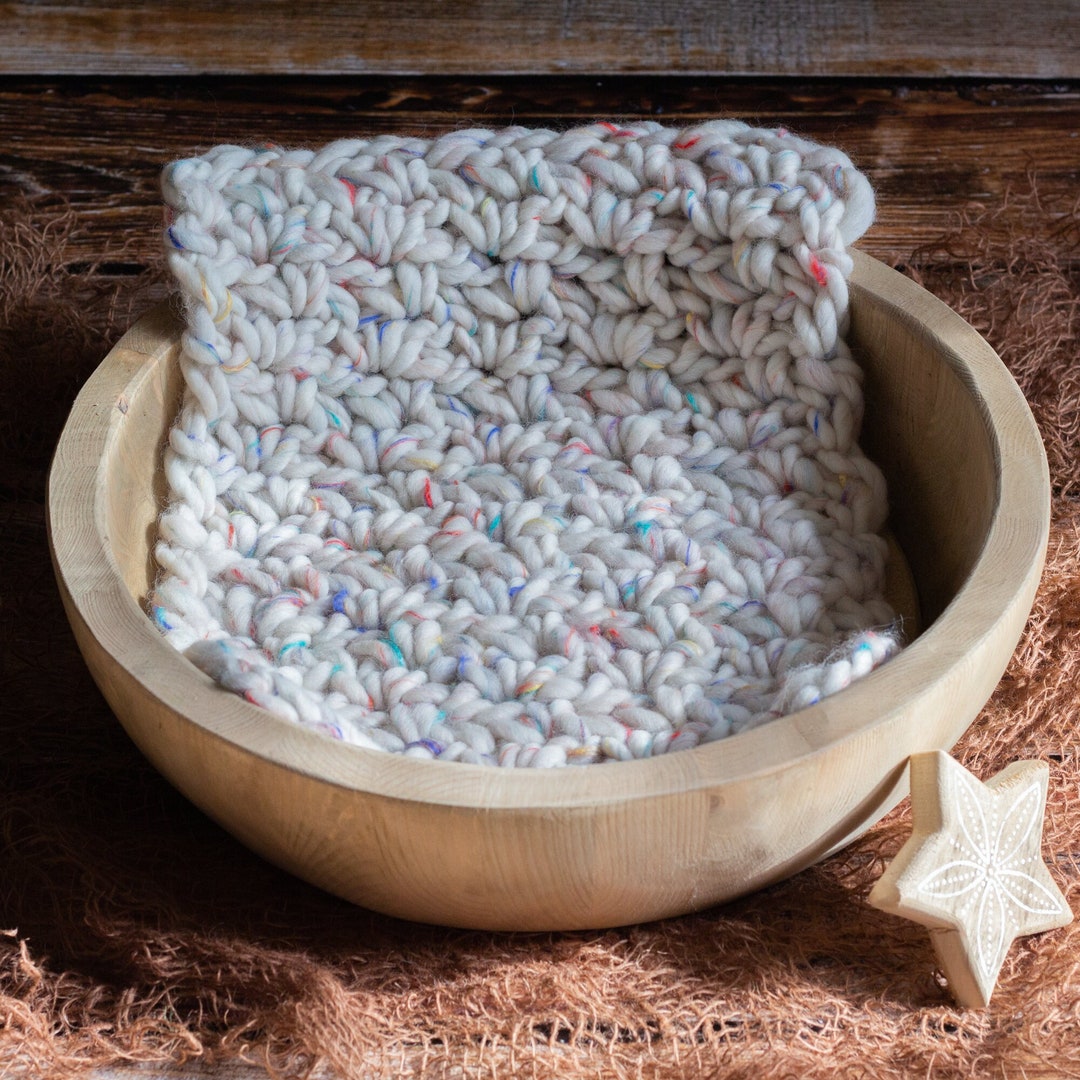 Chunky Newborn Layering Blanket White Photo Prop Etsy