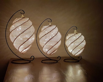 Small Handwoven Paper Lantern with stand