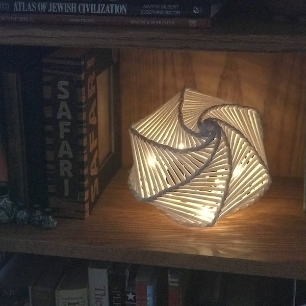 Small Handwoven Paper Nightlight, Lantern, Lamp #1