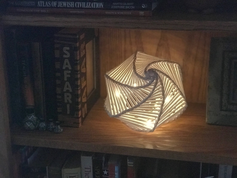 Medium Handwoven Paper Nightlight, Lantern, Lamp 1 image 1