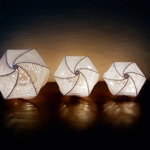 Medium Handwoven Paper Nightlight, Lantern, Lamp 1 image 2