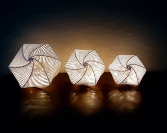 Large Handwoven Paper Nightlight, Lantern, Lamp #1