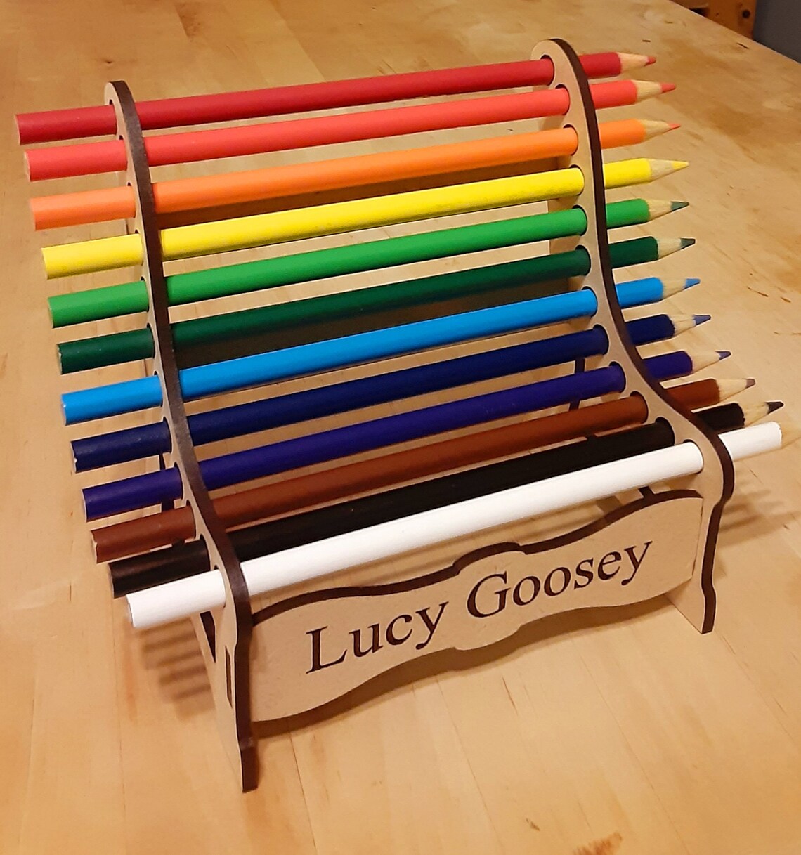 Hobby Lobby Colored Pencil Bench Personalized Pencil Bench w/Colored Pencils bonus coloring | Etsy