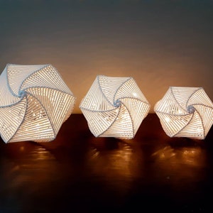 Medium Handwoven Paper Nightlight, Lantern, Lamp 1 image 9