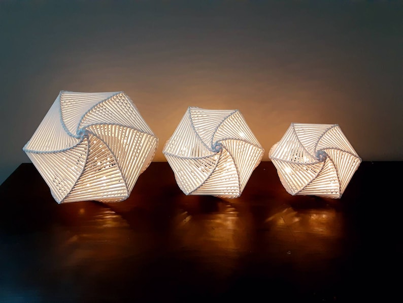 Medium Handwoven Paper Nightlight, Lantern, Lamp 1 image 9