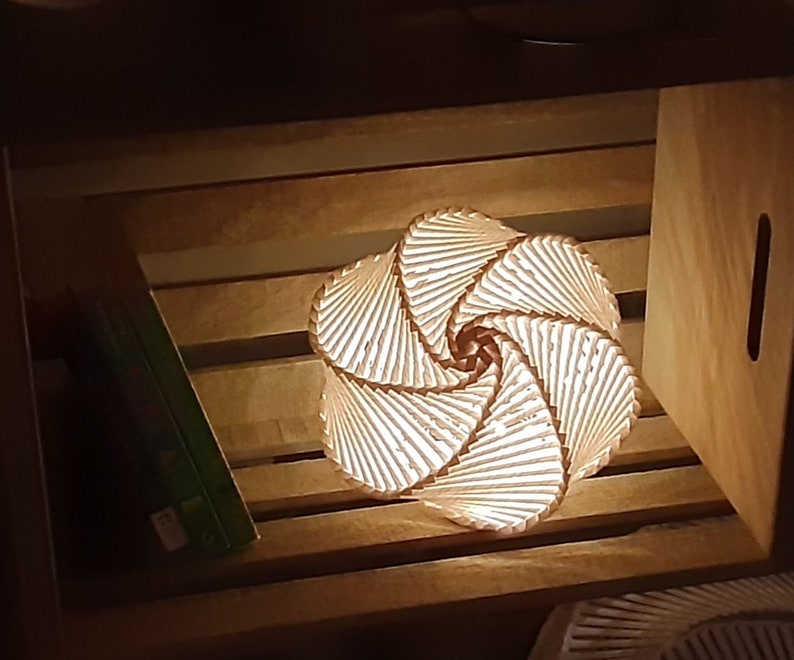 Large Handwoven Paper Nightlight, Lantern, Lamp 2 image 1