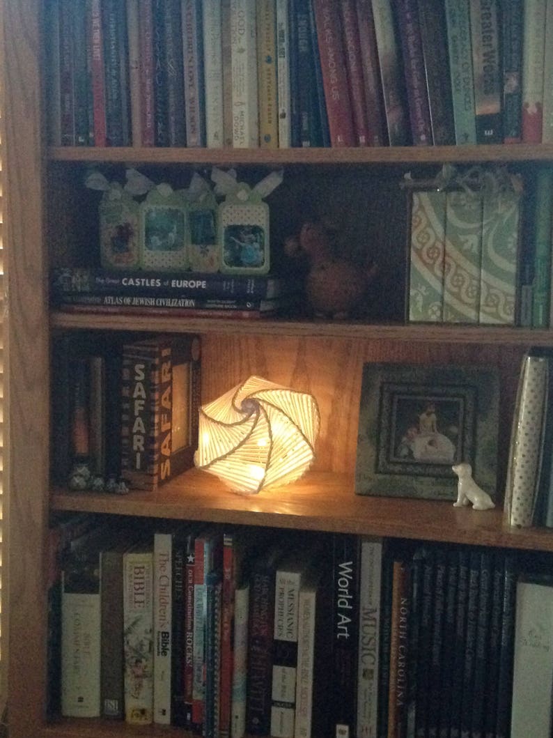 Medium Handwoven Paper Nightlight, Lantern, Lamp 1 image 3