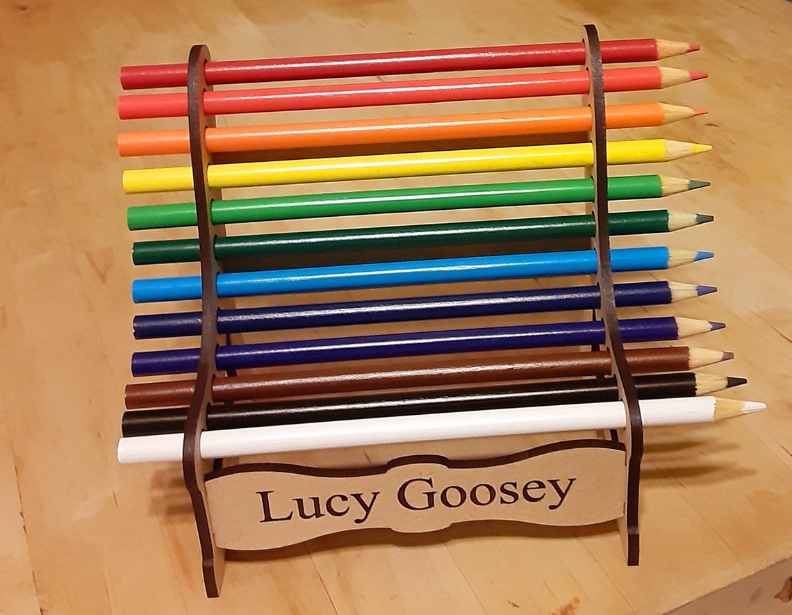 Hobby Lobby Colored Pencil Bench Personalized Pencil Bench w/Colored Pencils bonus coloring | Etsy