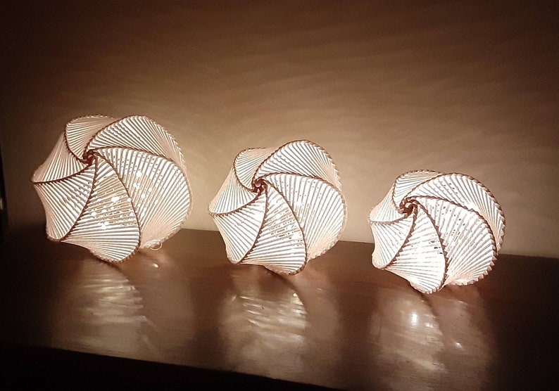 Medium Handwoven Paper Nightlight, Lantern, Lamp 2 image 2