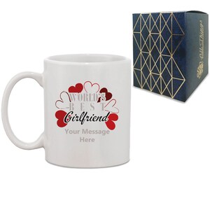 Printed Hot Drinks Mug with World&#39;s Best Girlfriend Design