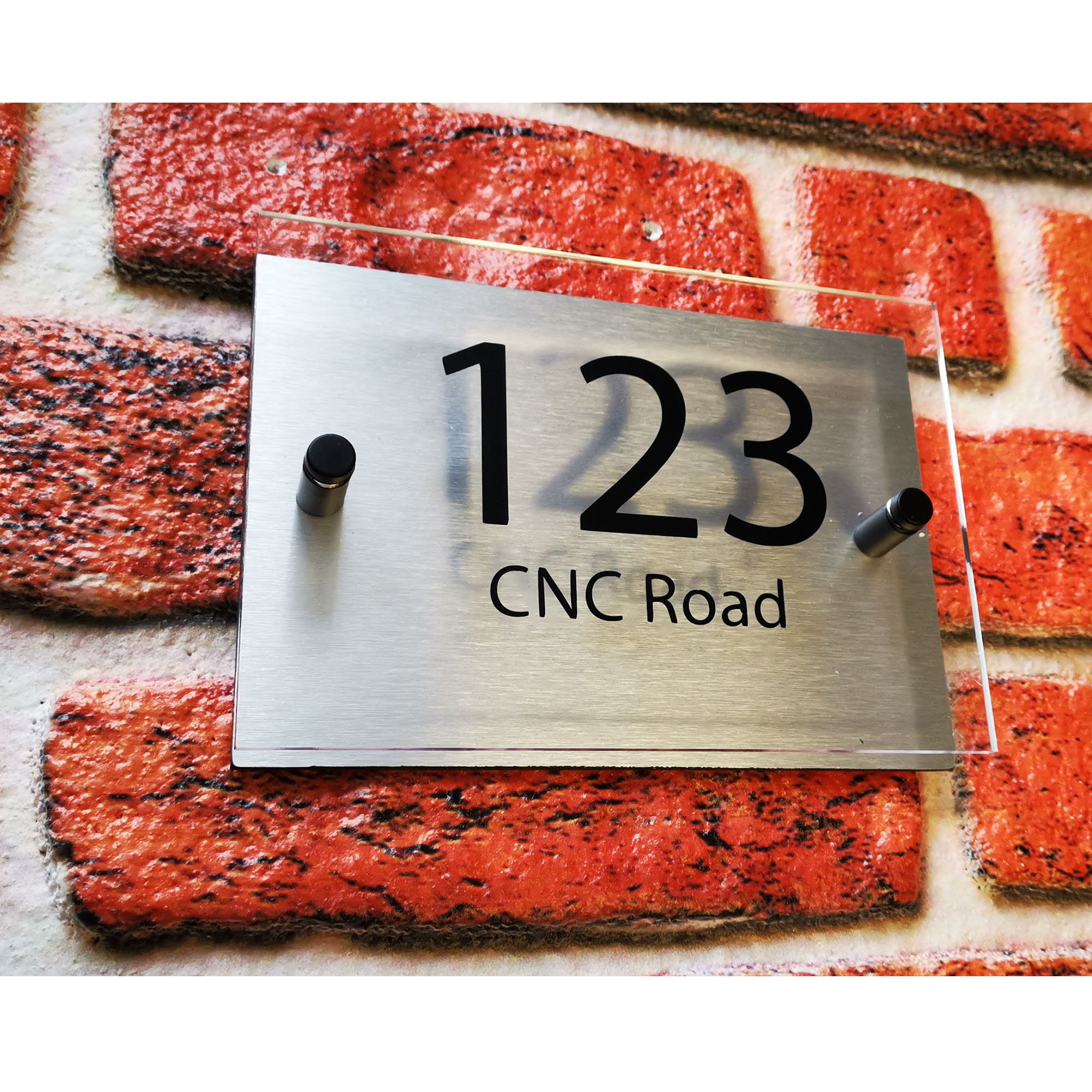 Hausnummer Türschild und Straßenname mit gebürstetem Aluminium | Etsy