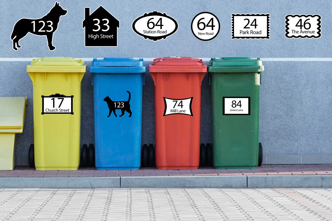 6x Personalised House Number Wheelie Bin Sticker Frame Etsy UK