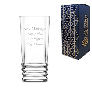 Personalised Engraved 335ml Elegan Hiball Glass, Gift Boxed, Perfect for any occasion