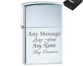 Personalised Engraved High Polished Chrome Zippo, Official Zippo lighter, Perfect for Any Occasion