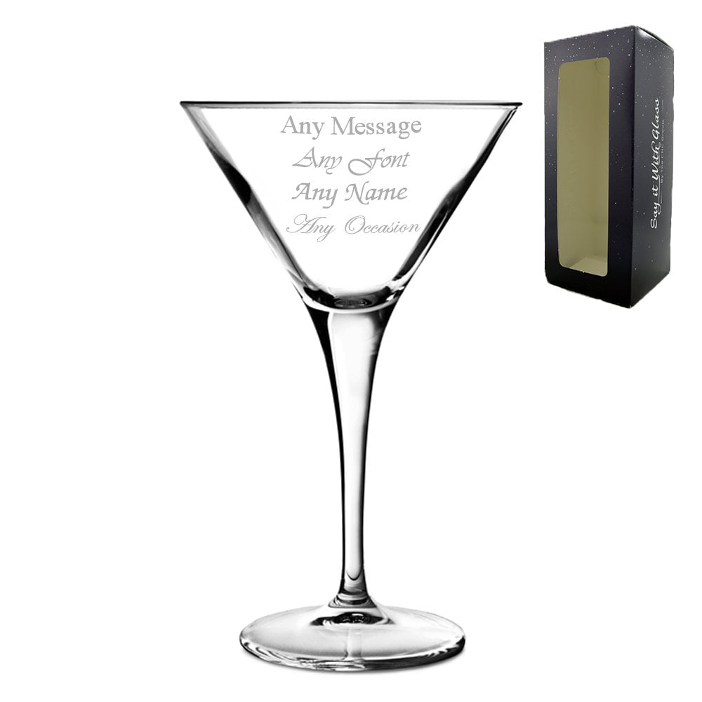 Personalised Engraved 300ml Allegro Martini Glass Gift Box Etsy