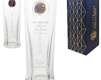 Engraved Fosters Pint Glass