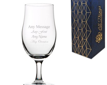 Personligt graverat fatglas med stjälk, 13oz, bröllopsöl, födelsedag - graverat valfritt meddelande