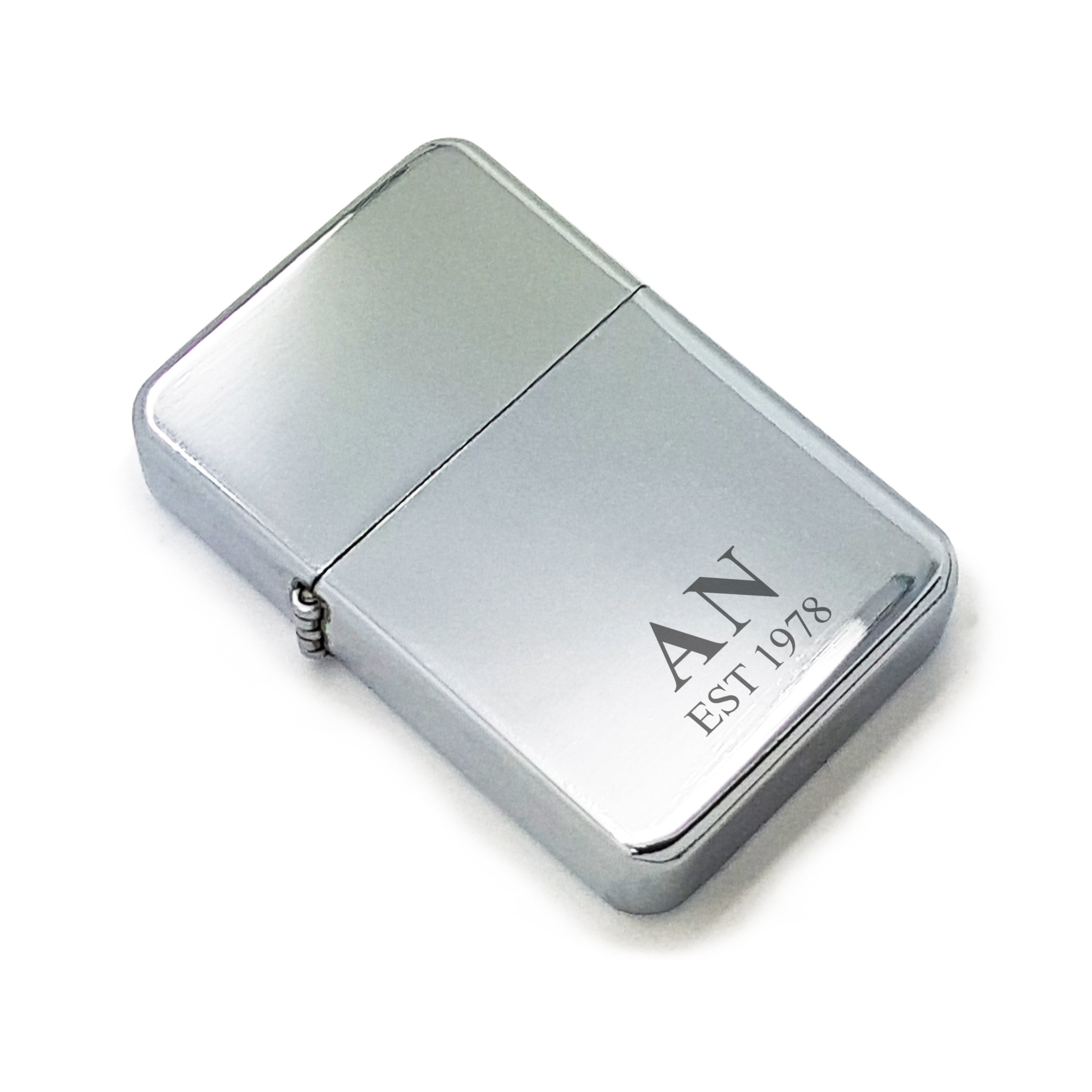 Personalised Polished Steel Lighter With Initials & Year Gift Etsy UK