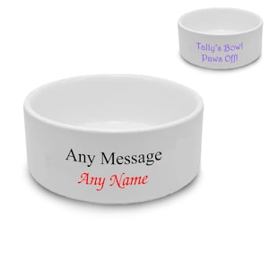 Personalised Dog Bowl, Personalise with Any Name in Any Font with Any Text Colour