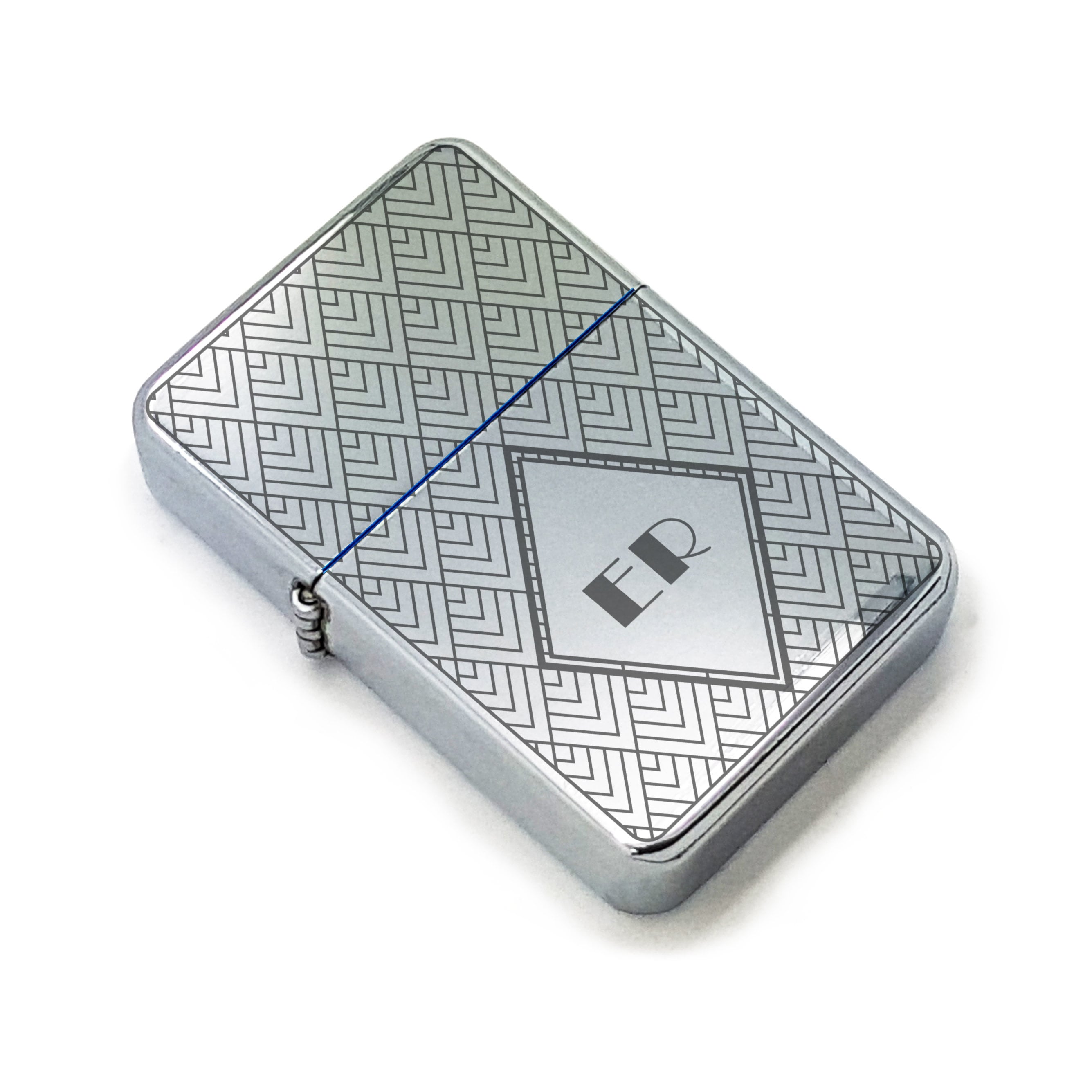 Personalised Polished Steel Lighter With Art Deco Pattern, Gift Box - Etsy