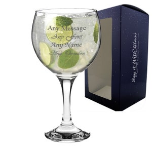Personalised Engraved Large Gin Balloon Glass Wedding Bridesmaid Birthday 21st 50th Gift