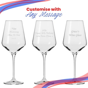 Personalised Engraved 390ml Infinity Red Wine Glass Gift Box Wedding Birthday Christmas image 5