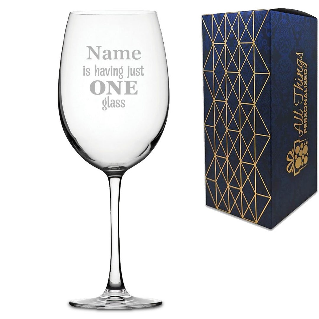 Engraved Giant Wine Glass With Name is Having Just ONE Glass Design - Etsy