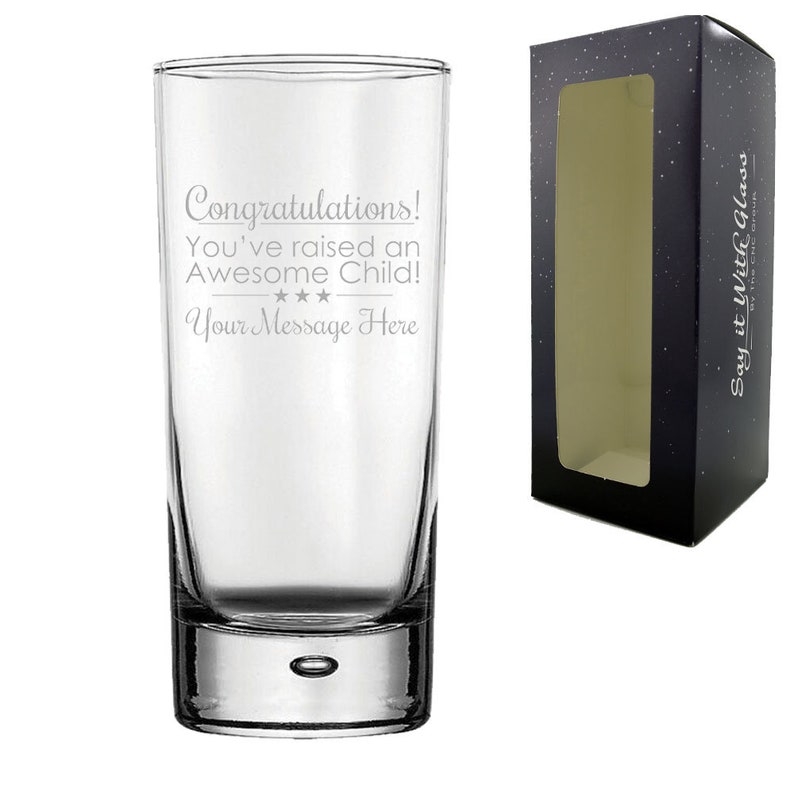 Wedding Birthday Personalised Hiball Glass Tumbler Engraved With Your Message Wedding Birthday Personalised Hiball Glass Tumbler Engraved With Your Message