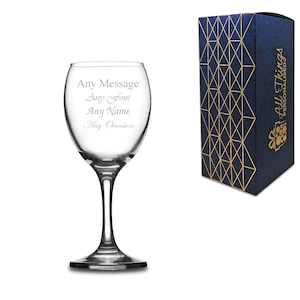 Personalised Engraved 9oz Imperial Wine Glass, any message