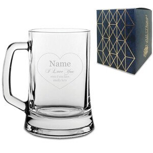 Engraved Tankard Beer Mug with I love you Even with Smelly Farts Design