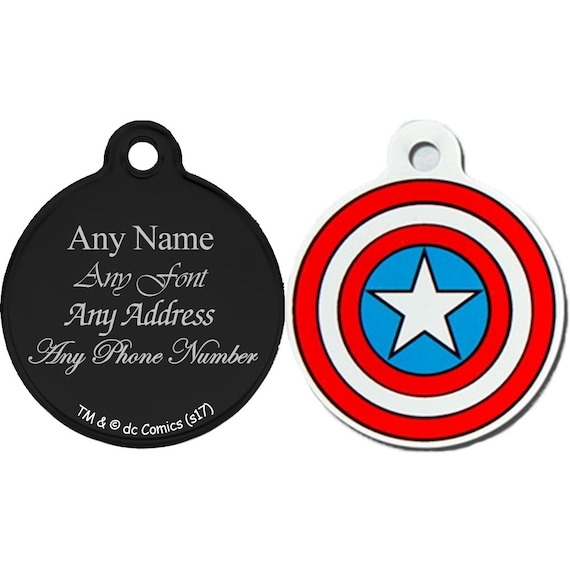 Personalised Engraved Superhero Pet Tag Measures to 32mm Supergirl Perfect for Any Pet