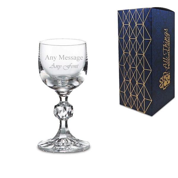 Personalised Engraved 50ml Claudia Crystalite Liqueur Glass Gift Box Birthday Christmas Wedding