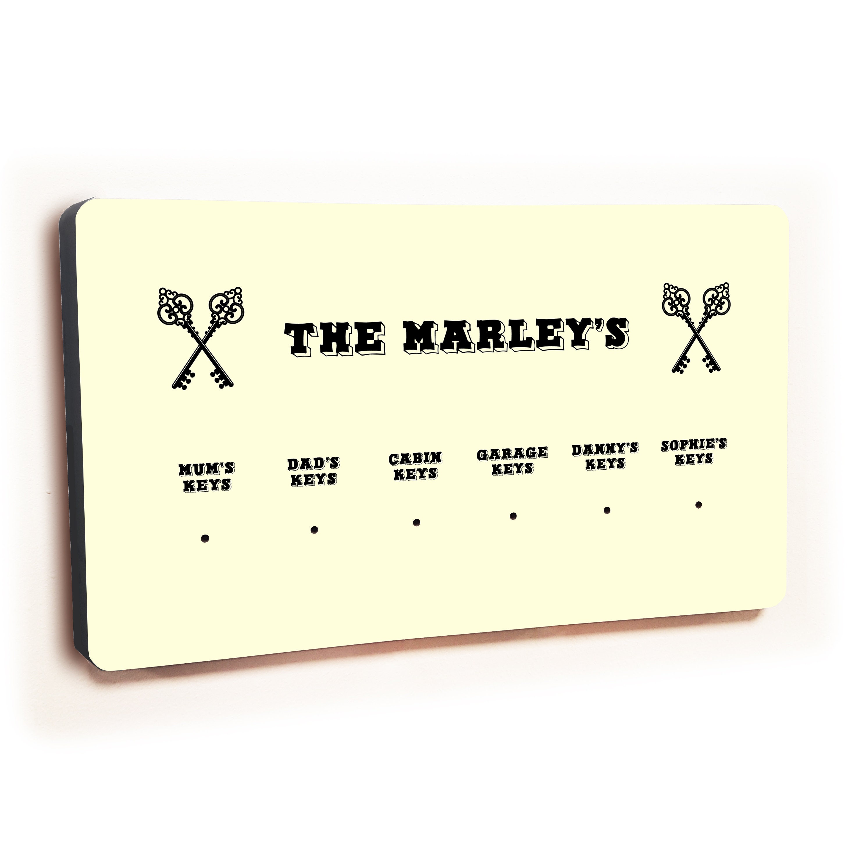 Personalised Novelty Cream 6 Hook Key Holder Cross Keys Etsy UK