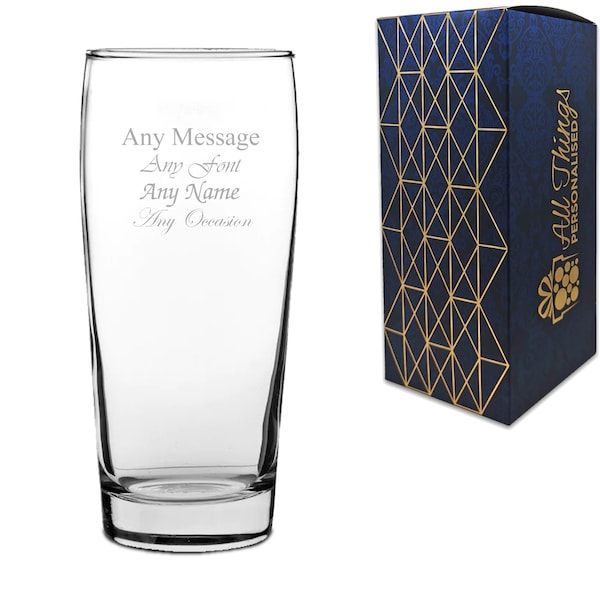 Engraved 370ml Classic Willi Becher Beer Glass with Gift Box