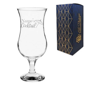 Personalised Engraved Name&#39;s Cocktail Glass with Gift Box, Personalise with Any Name