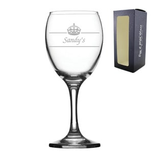 Personalised Engraved Enoteca 19oz Large Wine Glass With Gift Box Any Message Engraved!!