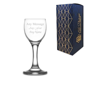 Personalised Engraved 55ml Misket Liqueur Glass, Gift Boxed, Perfect for any occasion