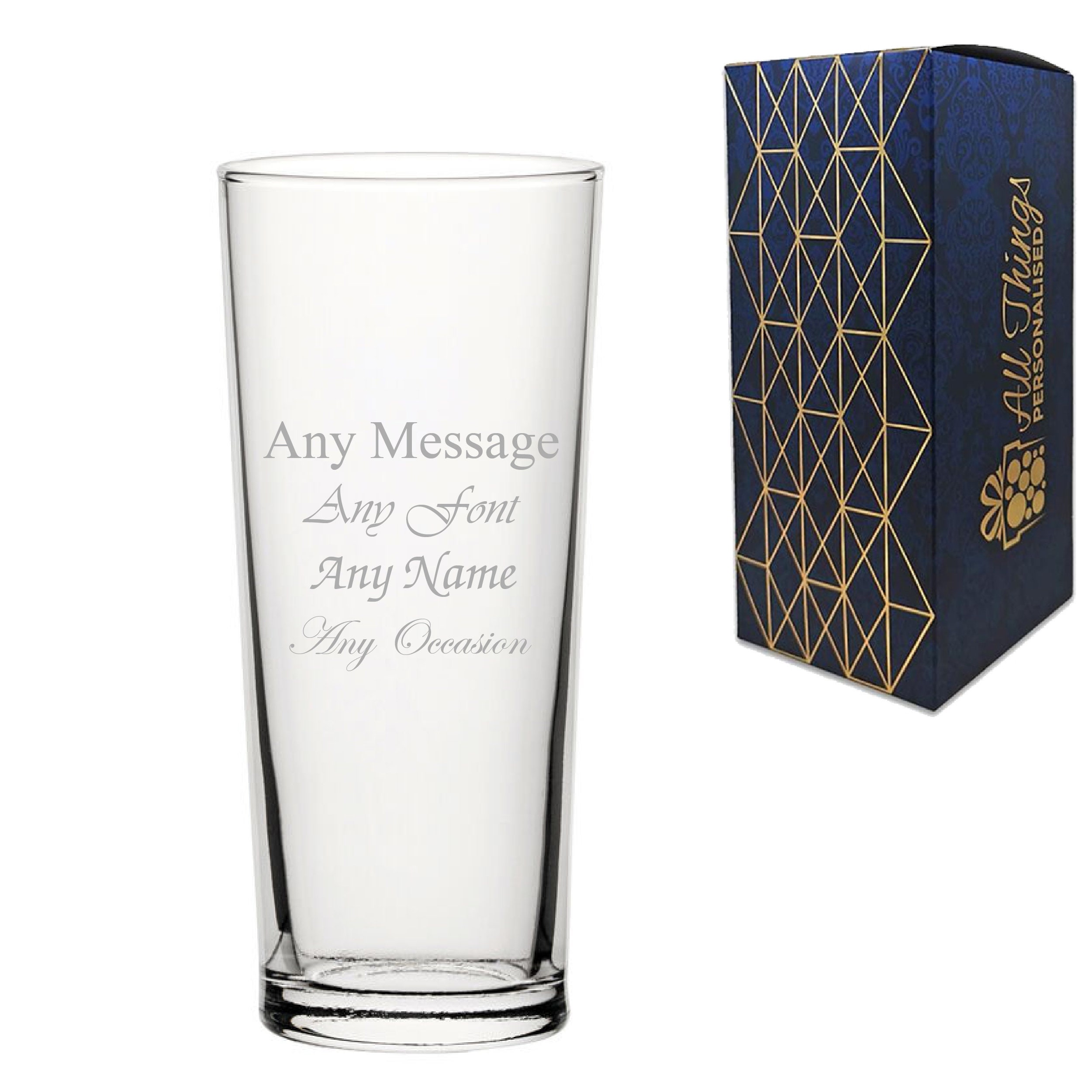 Engraved Senator Beer Glass 10oz/295ml, Any Message
