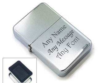 Personalised Engraved Lighter, Metal Tin Gift Box, Personalise with Any Message