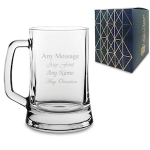 Personalised Engraved Tankard Beer Glass - Perfect Gift Present