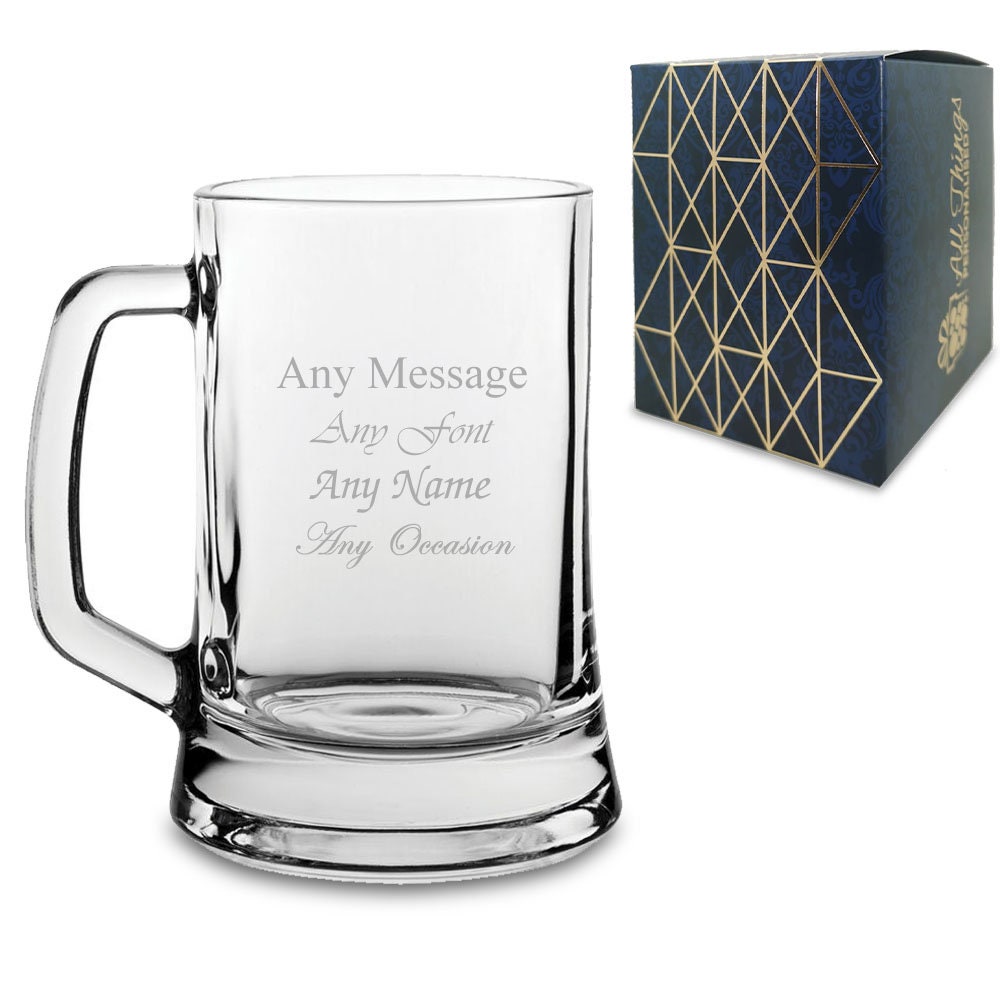 Personalised Engraved Tankard Beer Glass Perfect Gift Etsy UK
