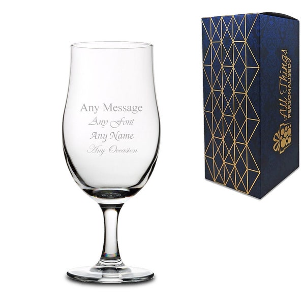 Personalised Engraved 13oz Stemmed Allegra Cider Beer Glass - Perfect Gift Present