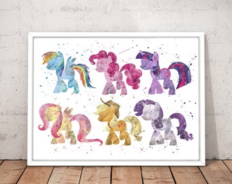 My Little Pony Girl Toy Colourful Bedroom Watercolour Decor