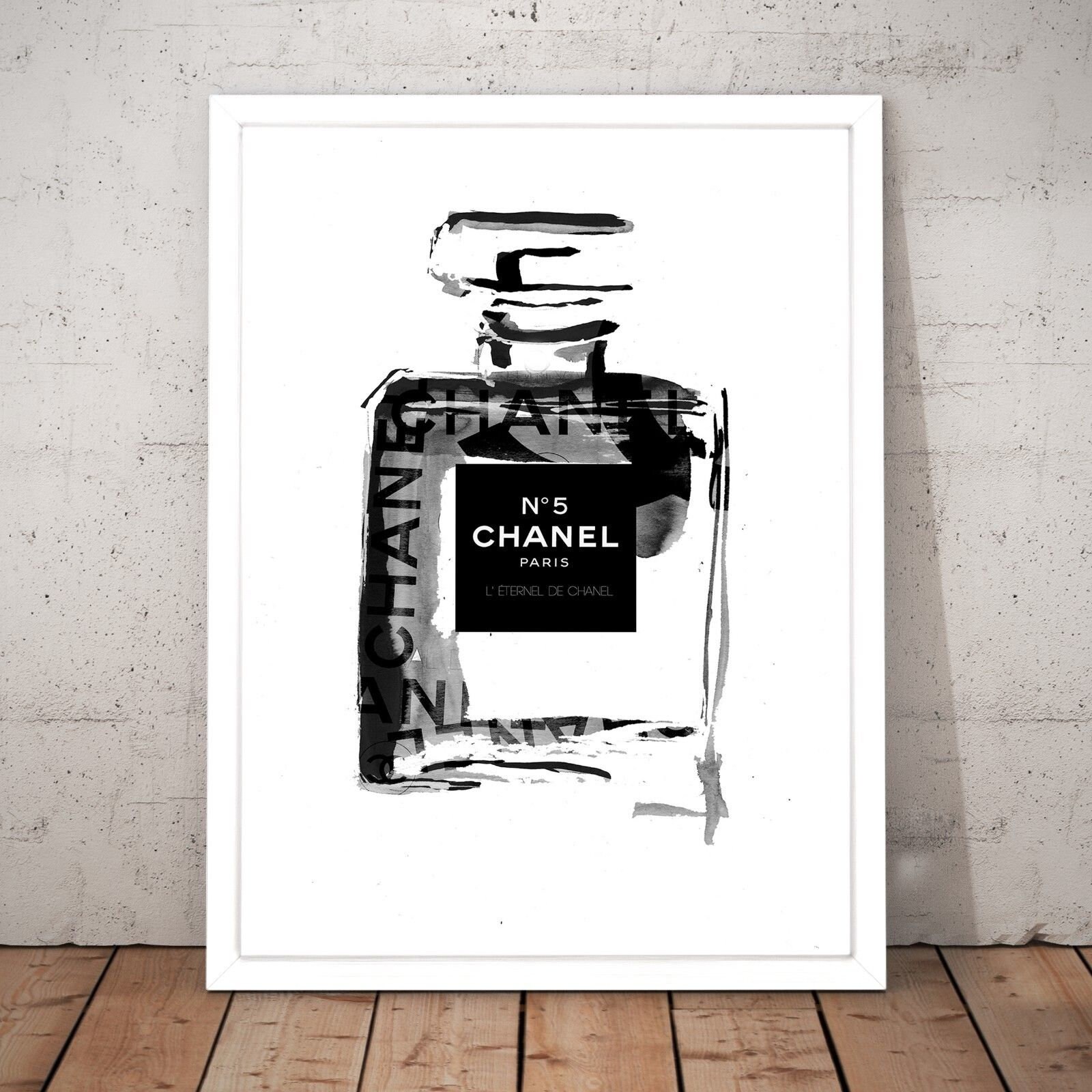 Chanel Print Perfume Bottle Flowers Coco Chanel Ink | Etsy